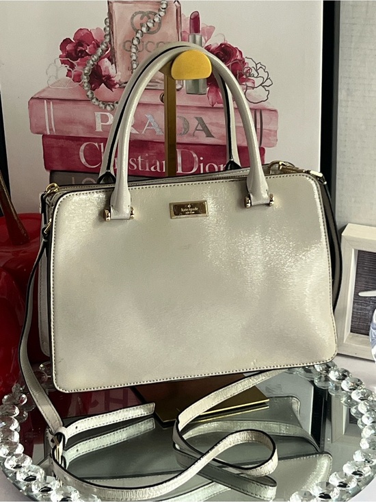 kate spade Handbags - kate spade gray Patent Leather Satchel with Gold Hardware crossbody bag